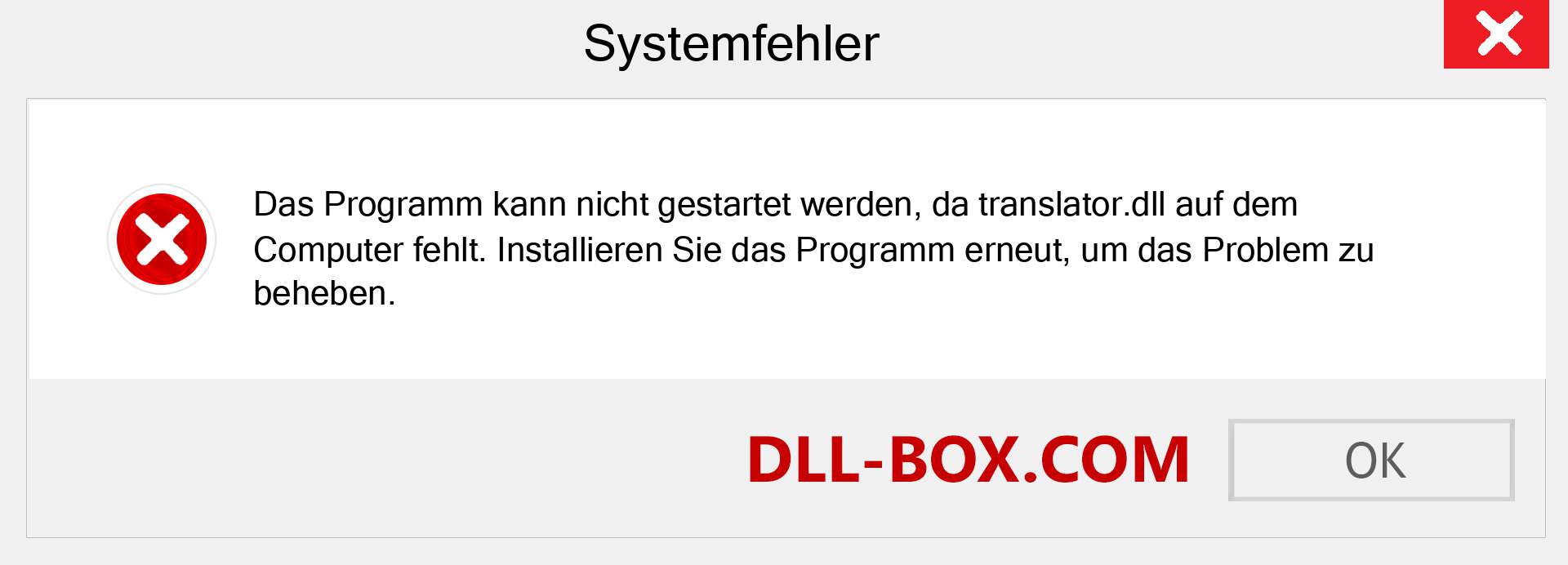 translator.dll-Datei fehlt?. Download für Windows 7, 8, 10 - Fix translator dll Missing Error unter Windows, Fotos, Bildern