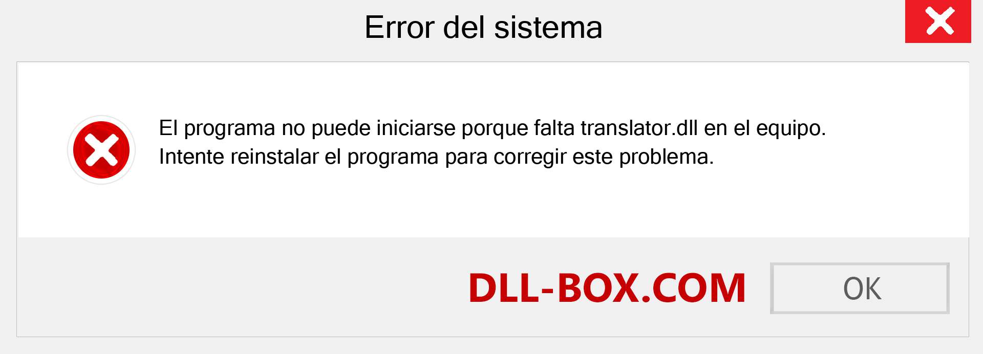 ¿Falta el archivo translator.dll ?. Descargar para Windows 7, 8, 10 - Corregir translator dll Missing Error en Windows, fotos, imágenes